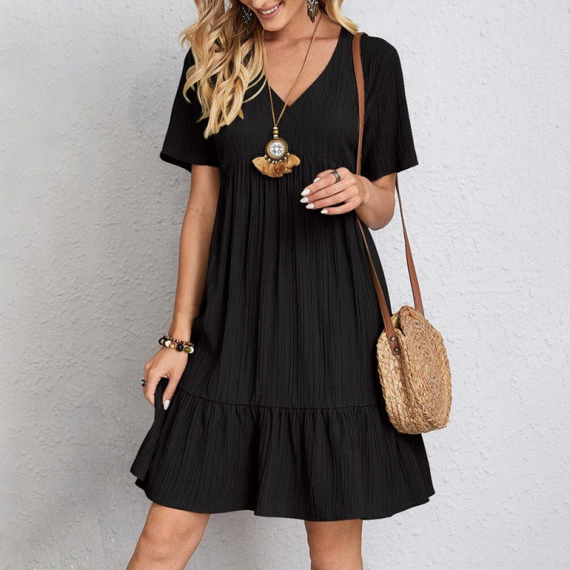 Loose Casual Short-sleeved Waist Elegant Dress
