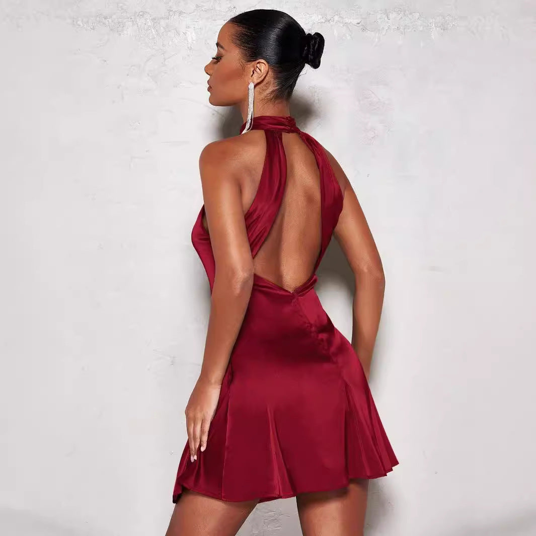 Dress Light Dress Short Dress Sexy Neck Dress