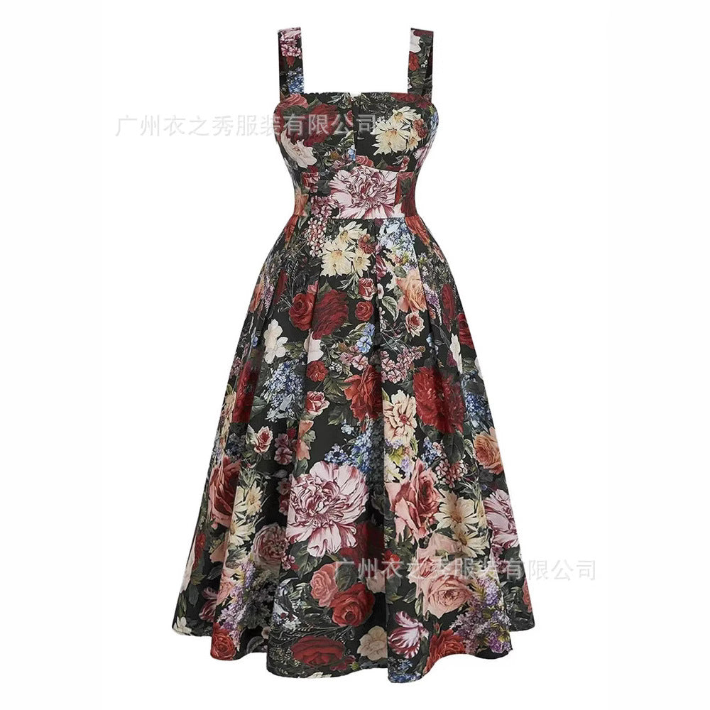 Women's Sling Printed Large Pendulum Fashion Women's Dress