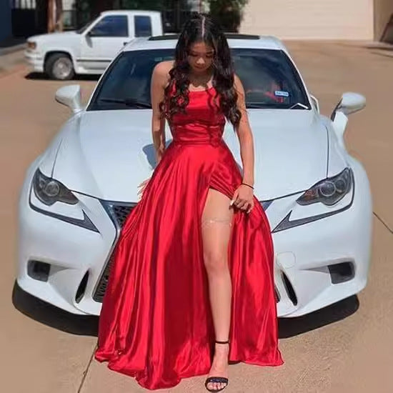 Sling Evening Dress Temperament Split Dress Dress