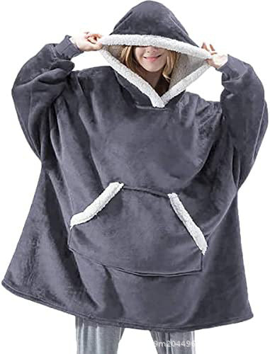 Flannel Home Lazy Dress Pullover Blanket Hoodie Home Nightgown