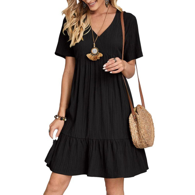 Loose Casual Short-sleeved Waist Elegant Dress