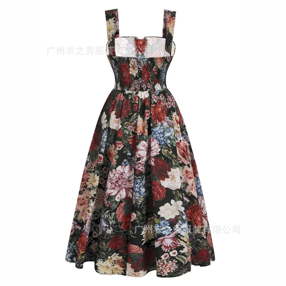Women's Sling Printed Large Pendulum Fashion Women's Dress