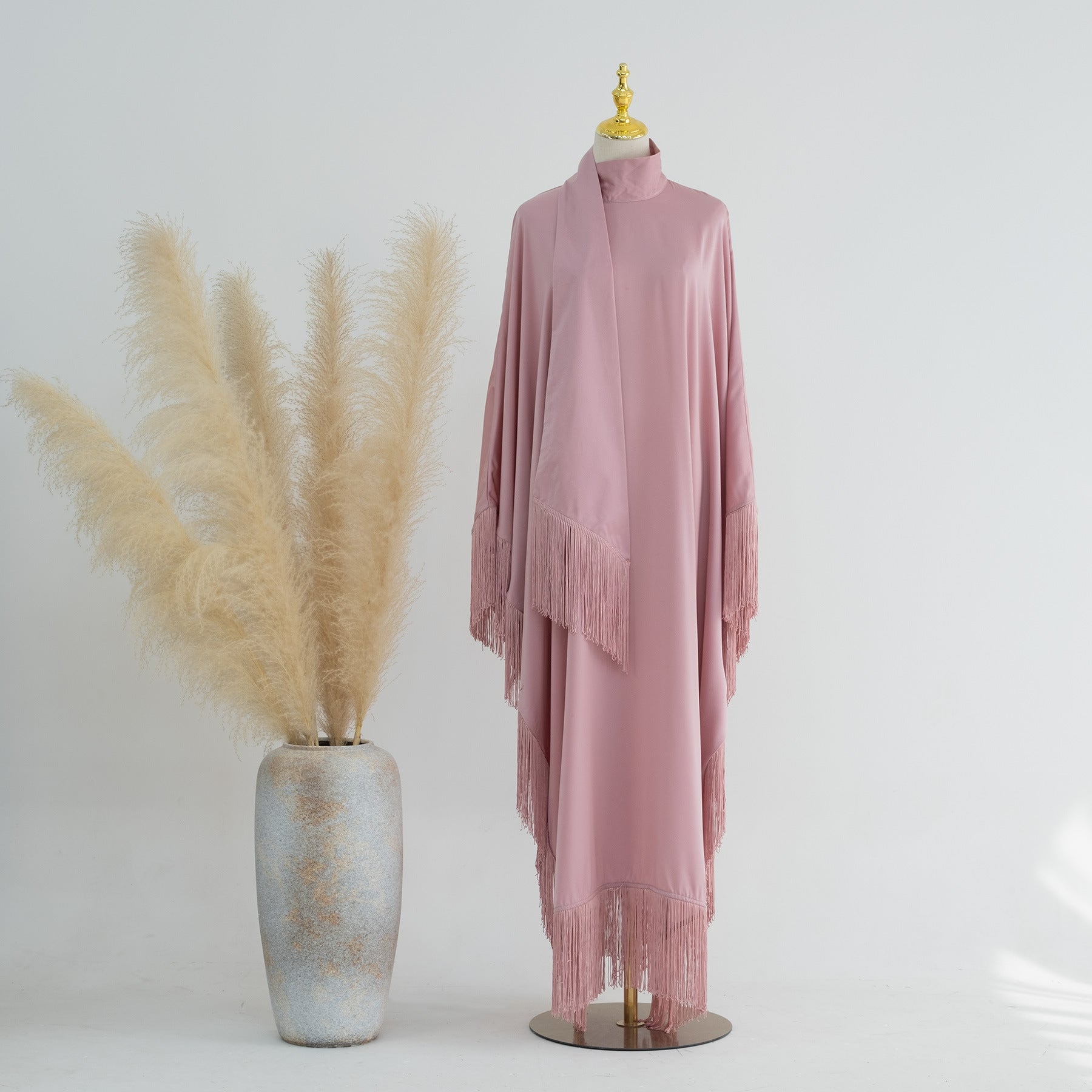 Solid Color Beautiful Batman Tassel Dress