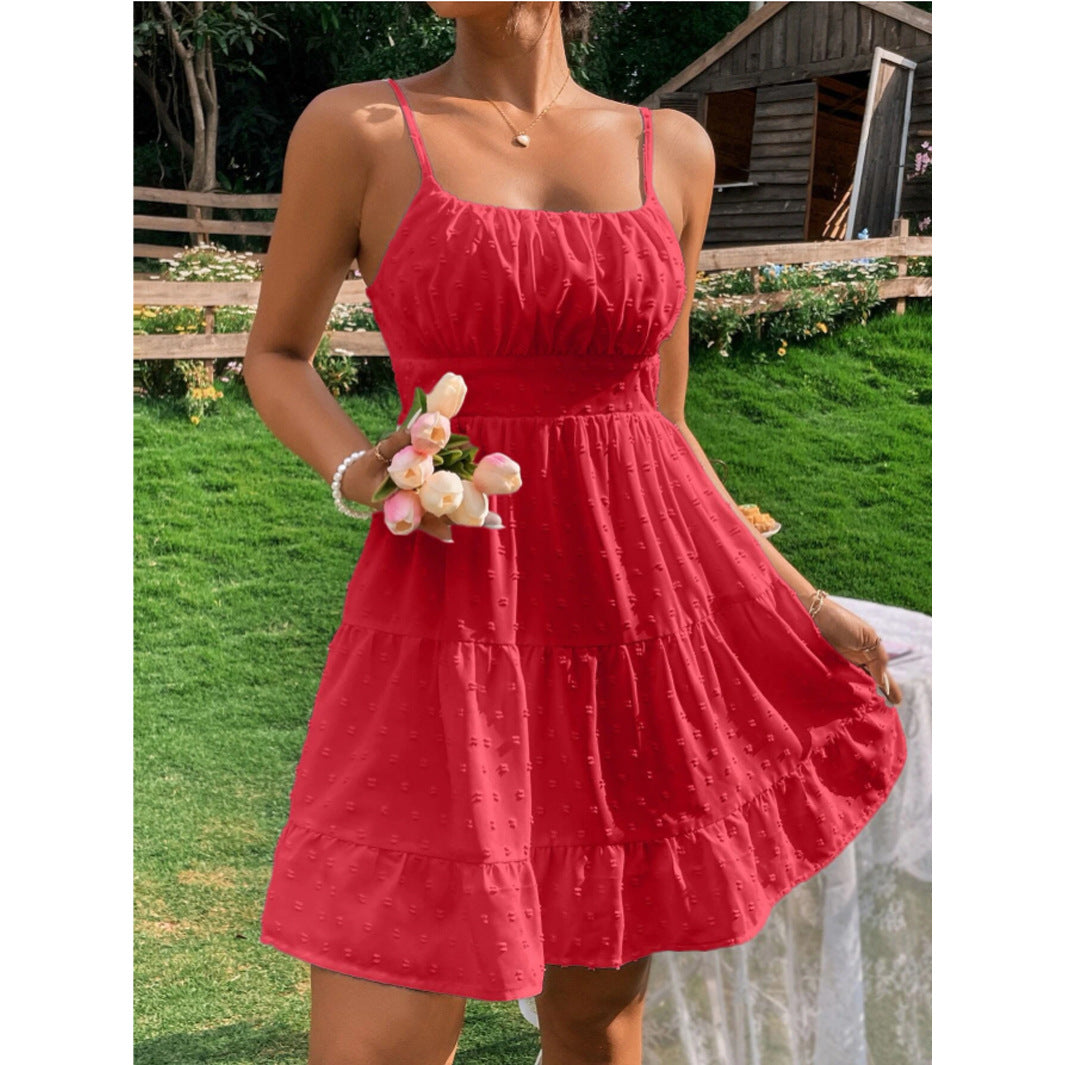 Summer Polka Dot Sling Dress