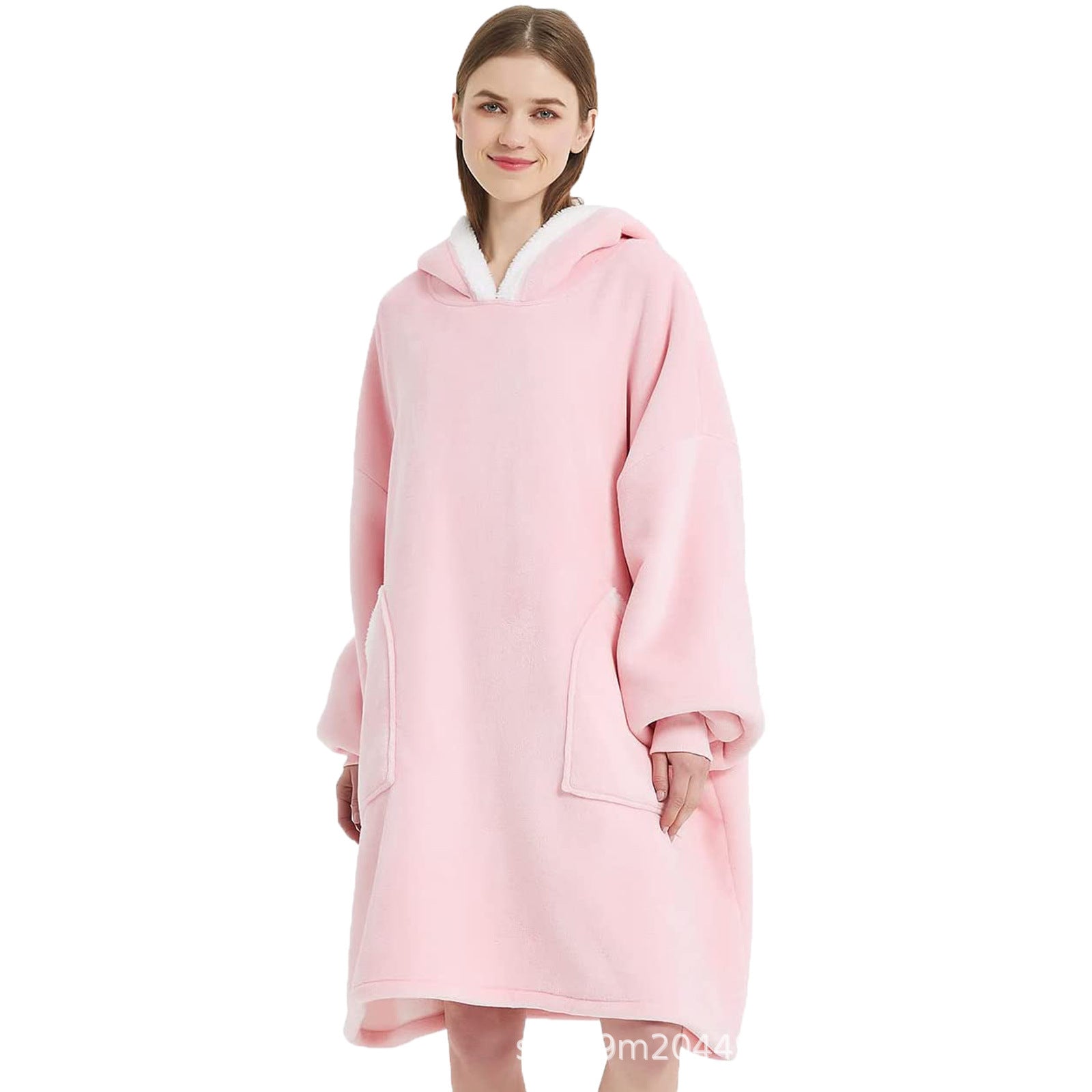 Flannel Home Lazy Dress Pullover Blanket Hoodie Home Nightgown