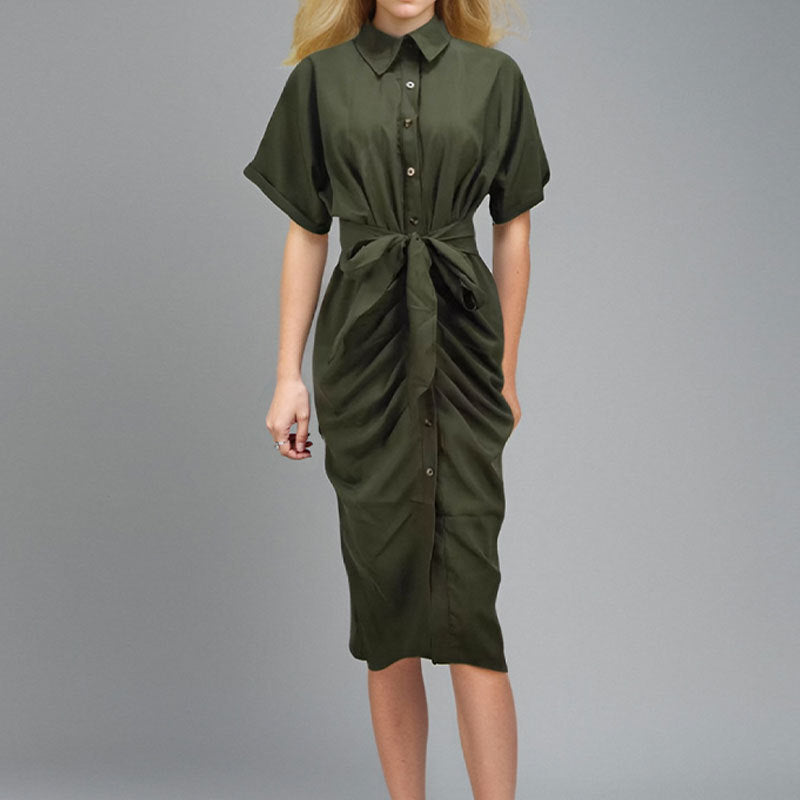 Spring European And American Women's Elegant Sexy Printed V-neck Pleated Irregular Strap Dress