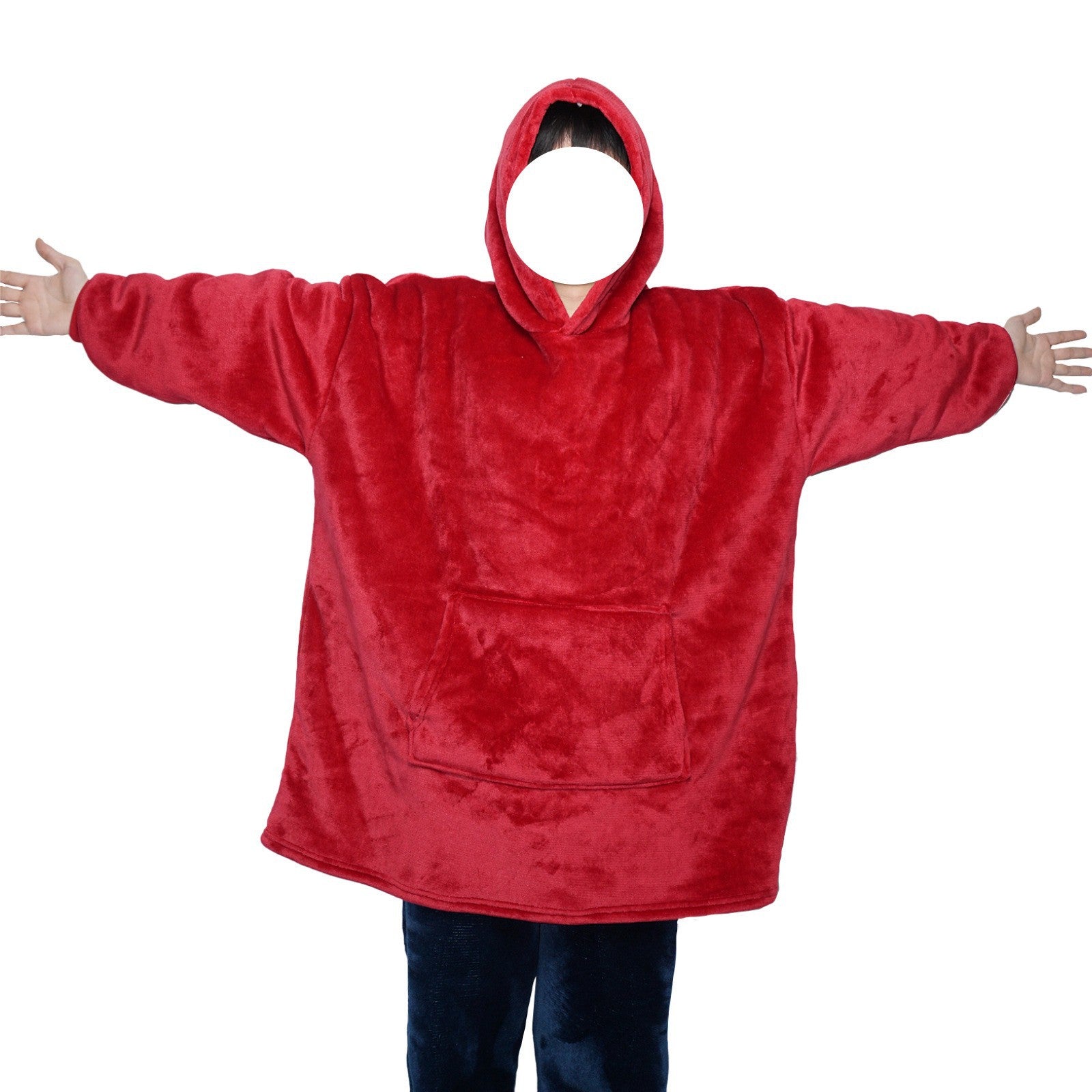 Flannel Home Lazy Dress Pullover Blanket Hoodie Home Nightgown