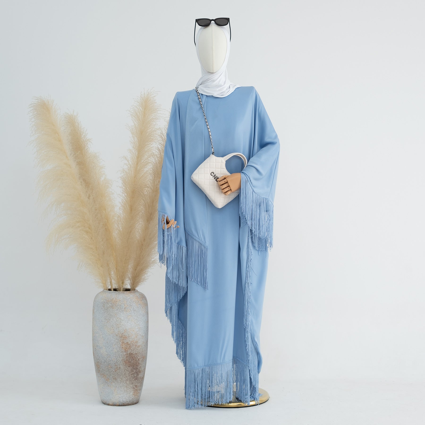 Solid Color Beautiful Batman Tassel Dress