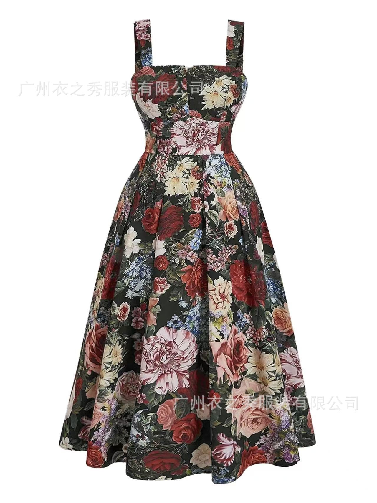 Women's Sling Printed Large Pendulum Fashion Women's Dress