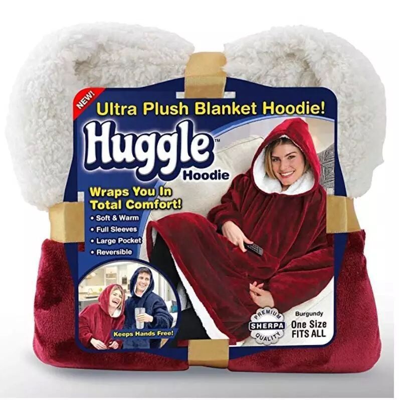 Flannel Home Lazy Dress Pullover Blanket Hoodie Home Nightgown