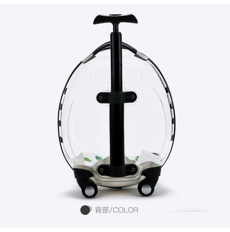Pet Transparent Trolley Case Cat Dog Travel Convenient Portable Large Capacity Cart Ventilate Pet Carriers Supplies Accessories