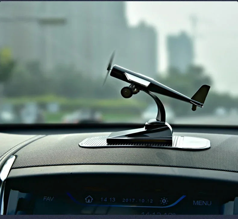 Eco Friendly Solar Aircraft Model Decoration Charming Plane Ornament for Car Enthusiasts and Home Accents