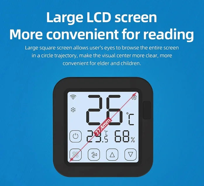 Smart Home Product Smart WiFi IR Universal Remote Temperature Humidity Sensor Remote Control with LED Screen