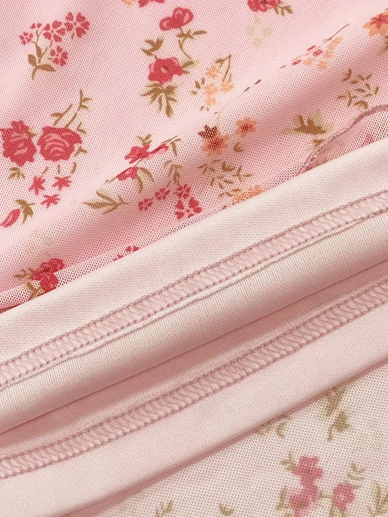 Women's Dresses Sleeveless Ruffled Trim Square Collar Tie-up Cut Out Backless Floral/Dots Summer Party Short Mini A-line Dress