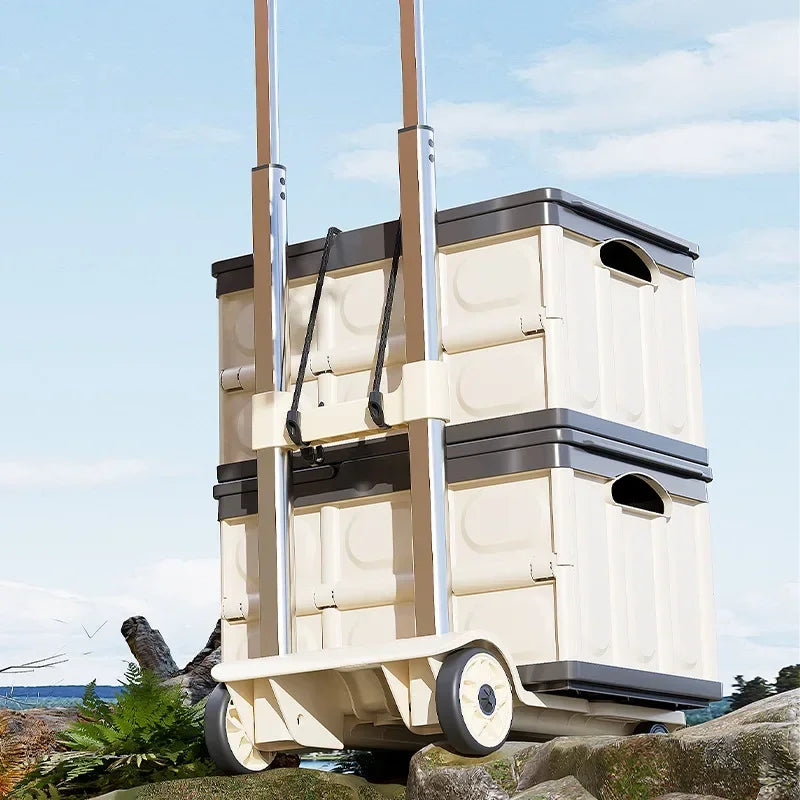 Luggage Pull Rod Pickup Small Cart Folding Household Portable Cargo Handling Trailer Shopping Grocery Cart