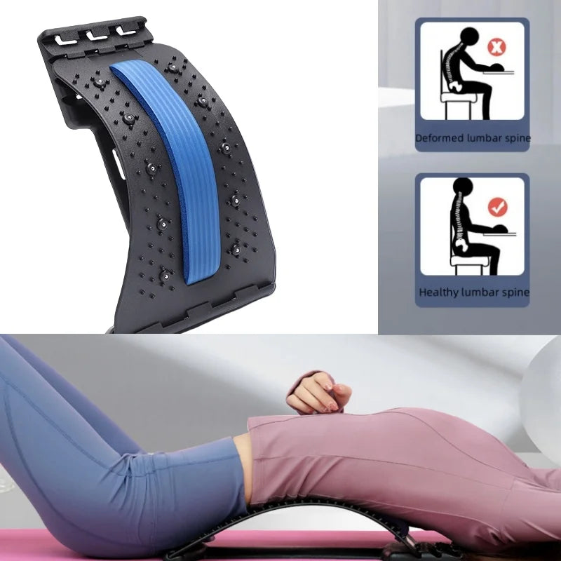 Multi-angle Massager Auxiliary Correction Relieve Lumbar Spine Pain Support Stretch Massage Lumbar Traction To Relieve Pain