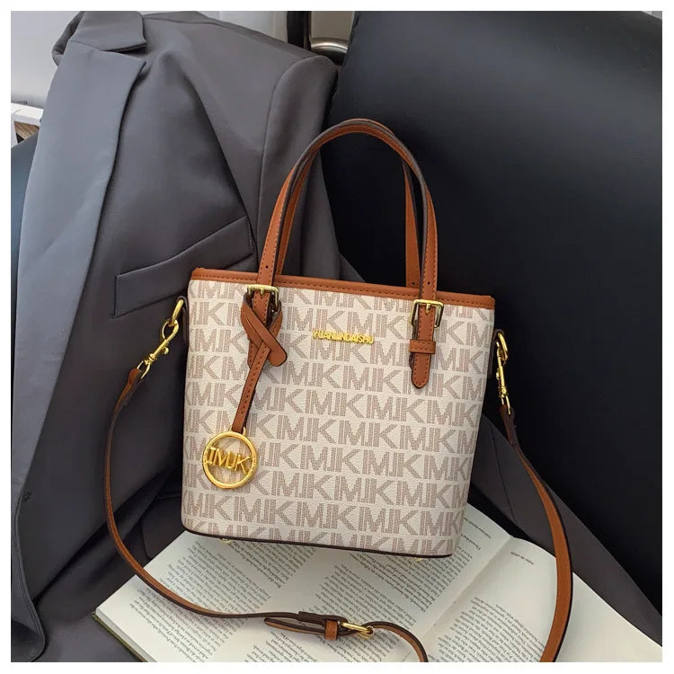 Luxury 2025 Vintage Print Bucket Bag - Premium Shoulder & Crossbody Purse with Detachable Strap, Fashion Designer Handbag