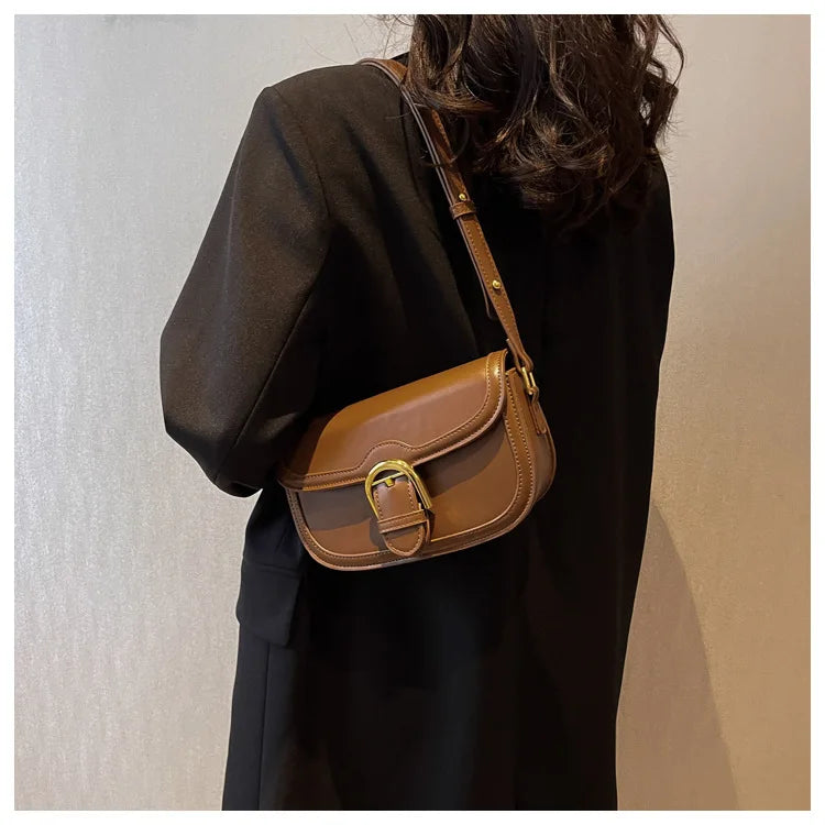 Luxury Square Bag for Women - French Stylish Top Handle Shoulder Purse, Elegant Minimalist Crossbody Handbag