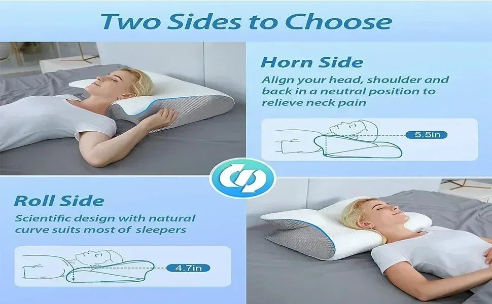 Sleep Memory Neck Pillow Butterfly Slow Rebound Comfortable Memory Foam Sleep Pillow Cervical Orthopedic Neck Massage Bed Pillow
