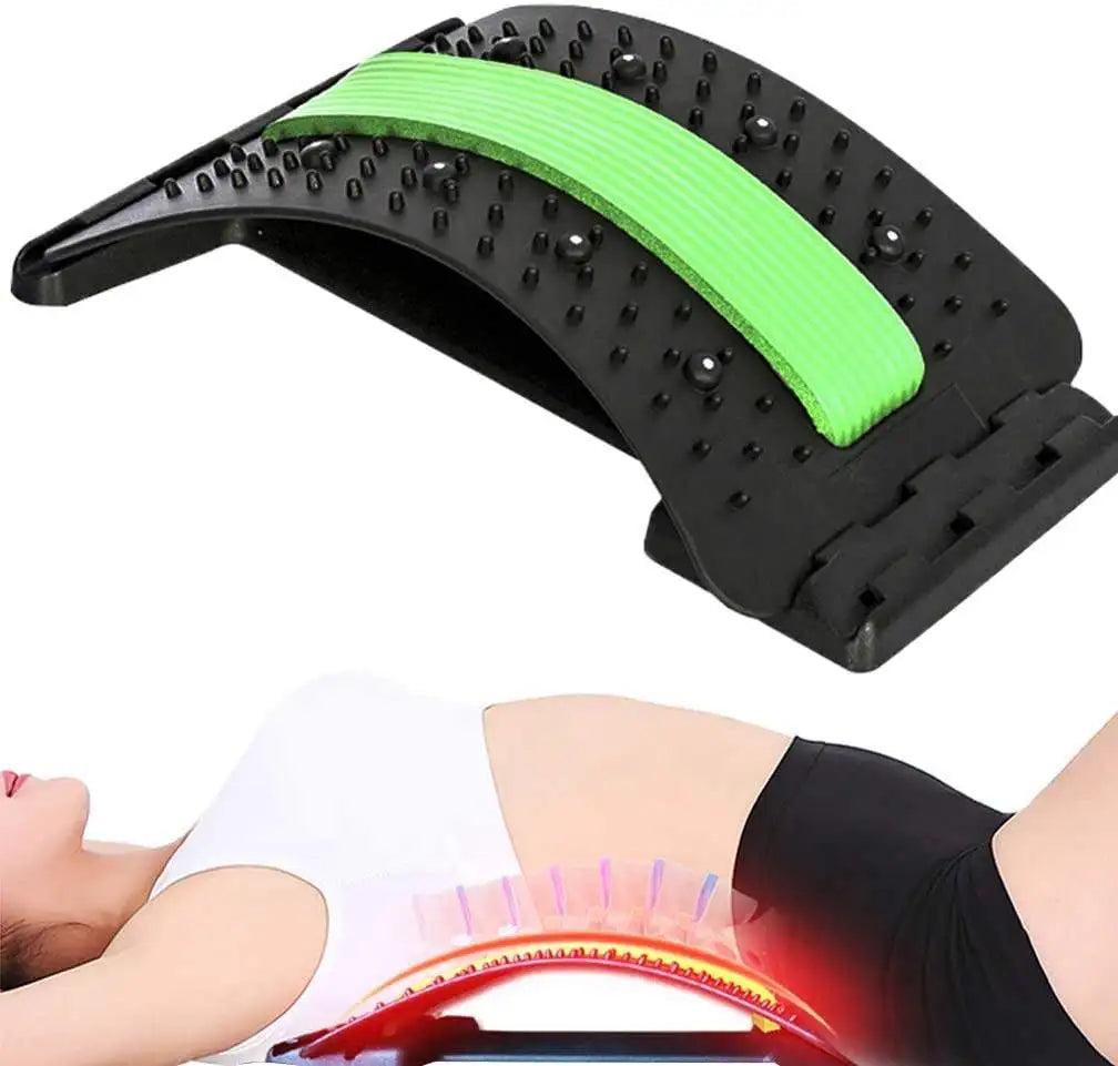 Back Stretcher Multi-Level Adjustable Massager Waist Neck Fitness Lumbar Cervical Spine Cervical Spine Support Massager Lying