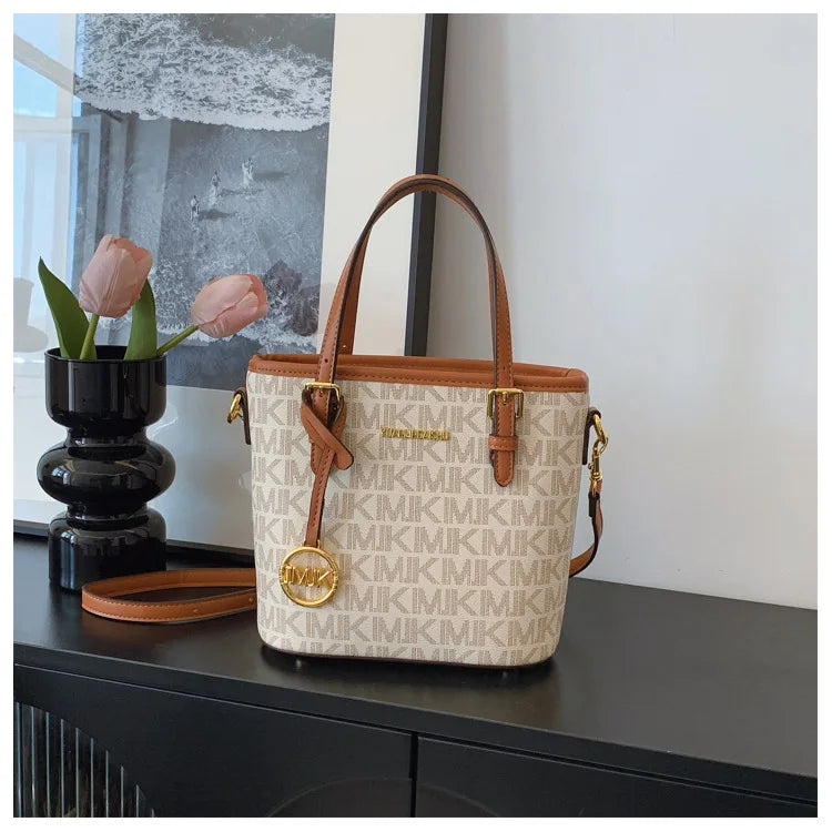 Luxury 2025 Vintage Print Bucket Bag - Premium Shoulder & Crossbody Purse with Detachable Strap, Fashion Designer Handbag