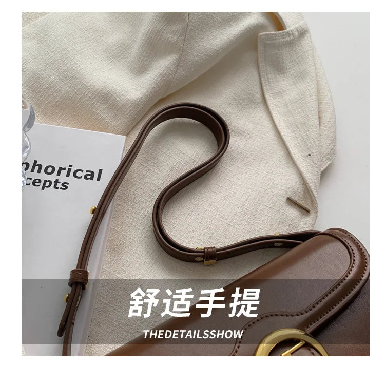 Luxury Square Bag for Women - French Stylish Top Handle Shoulder Purse, Elegant Minimalist Crossbody Handbag