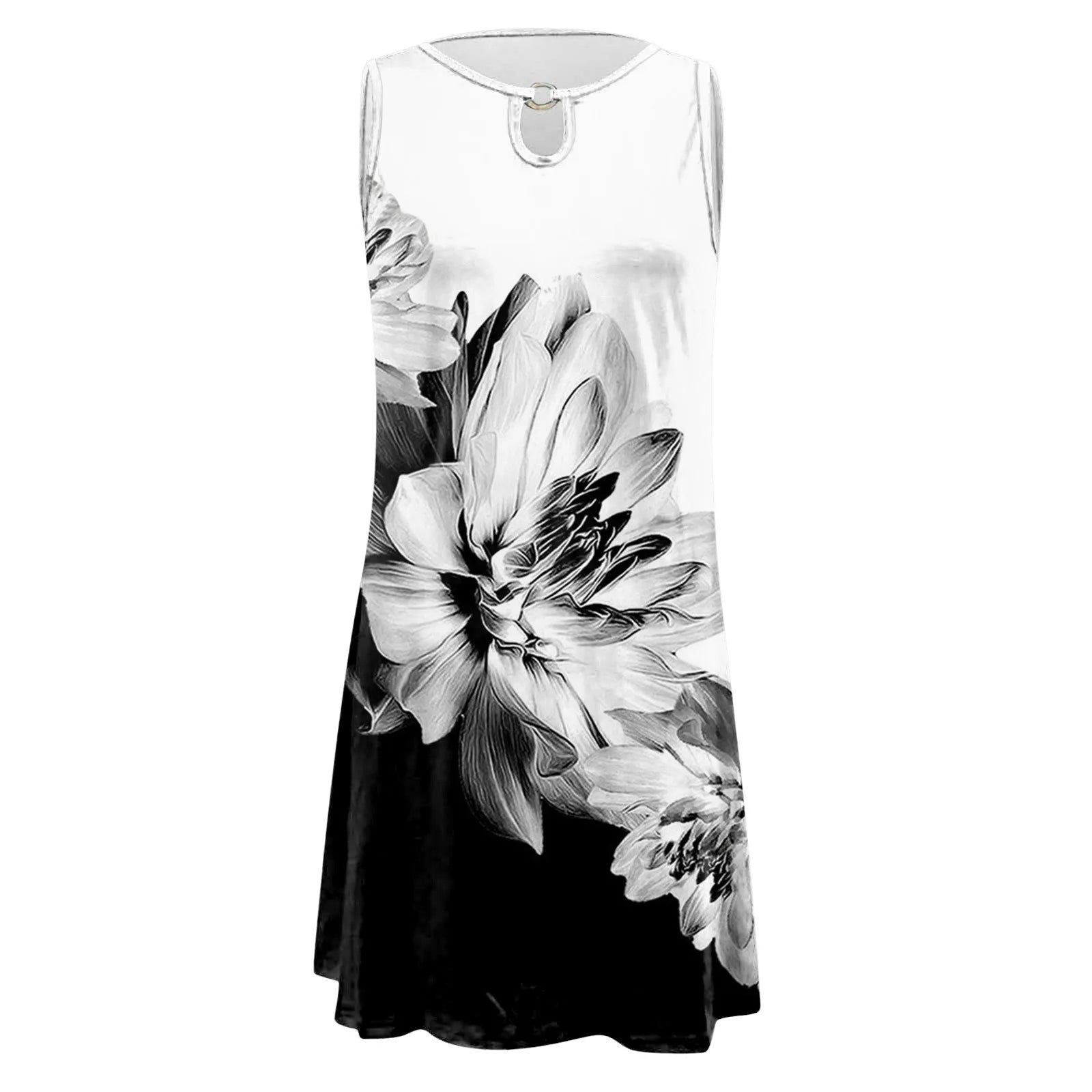 Women Beach Dress Fashion Stripe Sleeveless Backless Camisole Beach Mini Mask printing Artistic Elegant Dress Casual Women