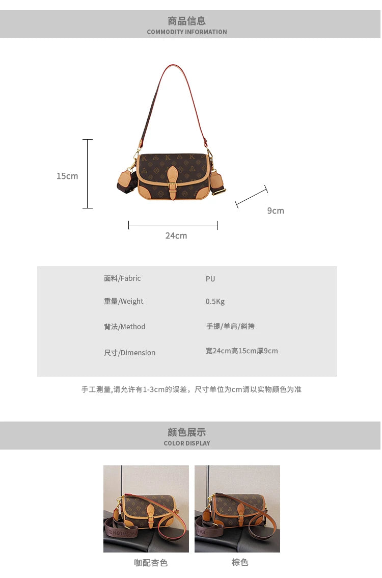 Luxury Ladies Shoulder Bag Premium Leather Crossbody Handbags Designer Tote Messenger Purse Classic Elegant Brand