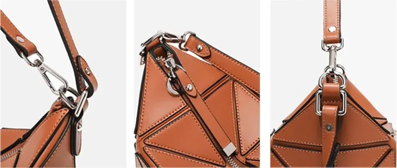 Luxury Designer Bucket Bags For Women 2025 New Geometric Patchwork Fashion Shoulder Bag High Quality Trend Exquisite Female Bags