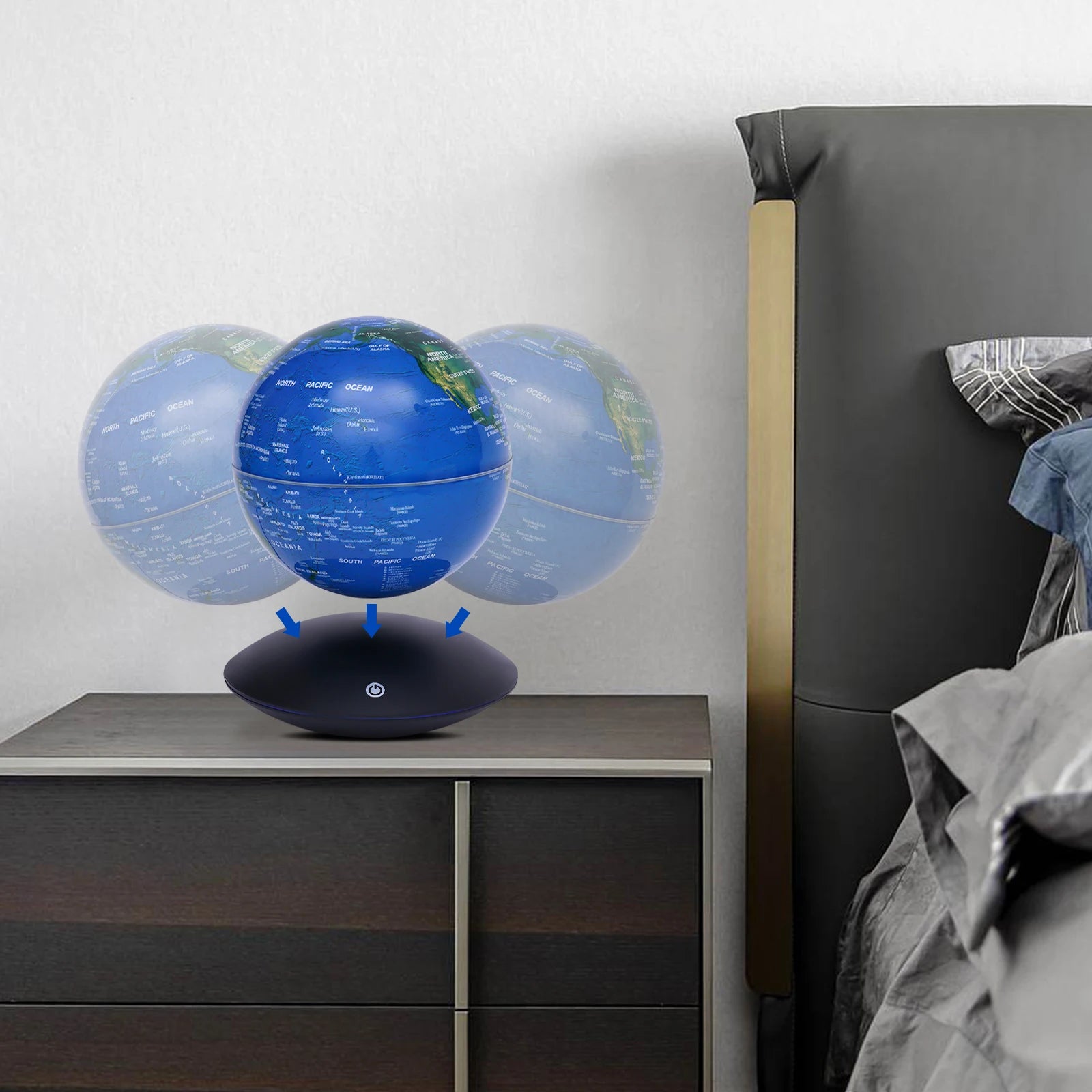 6 Inch Suspended Luminous Rotation Office Decoration Magnetic Levitation Globe Automatic Rotation of 360 Degrees Novelty Gift