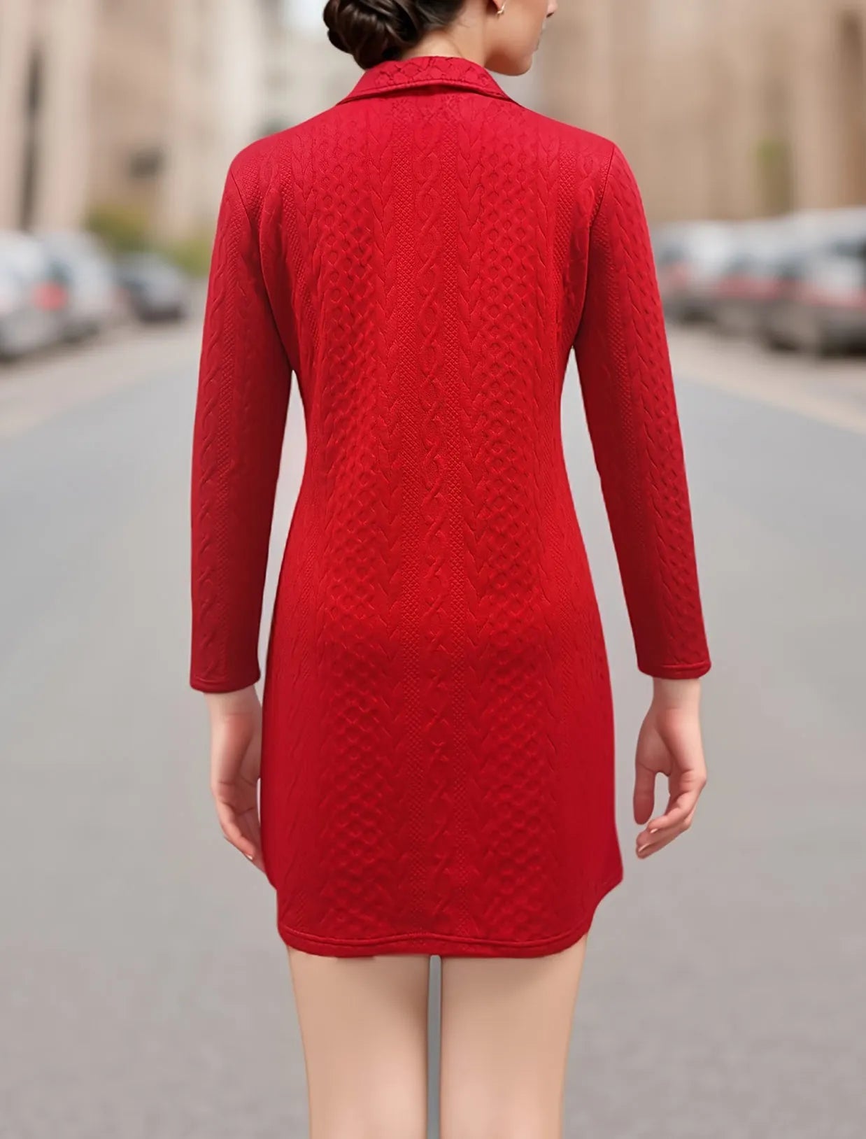 Ladies' red dress, casual dress, elegant dress 359