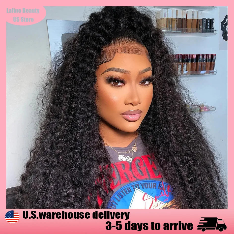 Lafino Glueless Wigs 13x4 Lace Frontal Curly Human Hair Wig Deep Wave Lace Front Wig 13x6 Water Wave Lace Front Wig Wear And Go