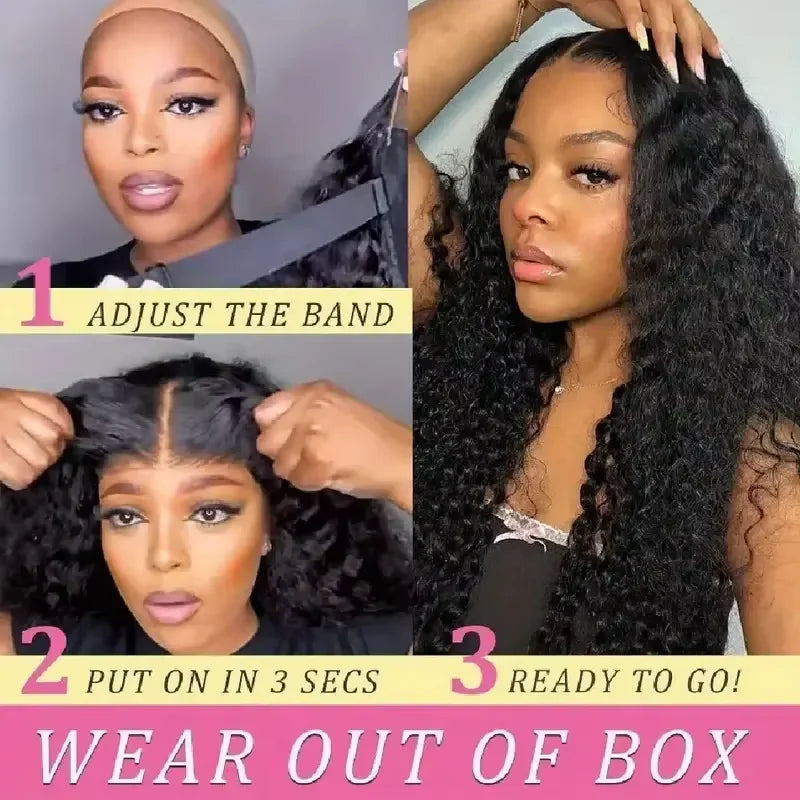 Wear And Go Kinky Curly Wig 7x5 6x4 Glueless Human Hair Wig Ready To Go Human Hair Lace Closure Glueless Wigs Pre Cut No Glue