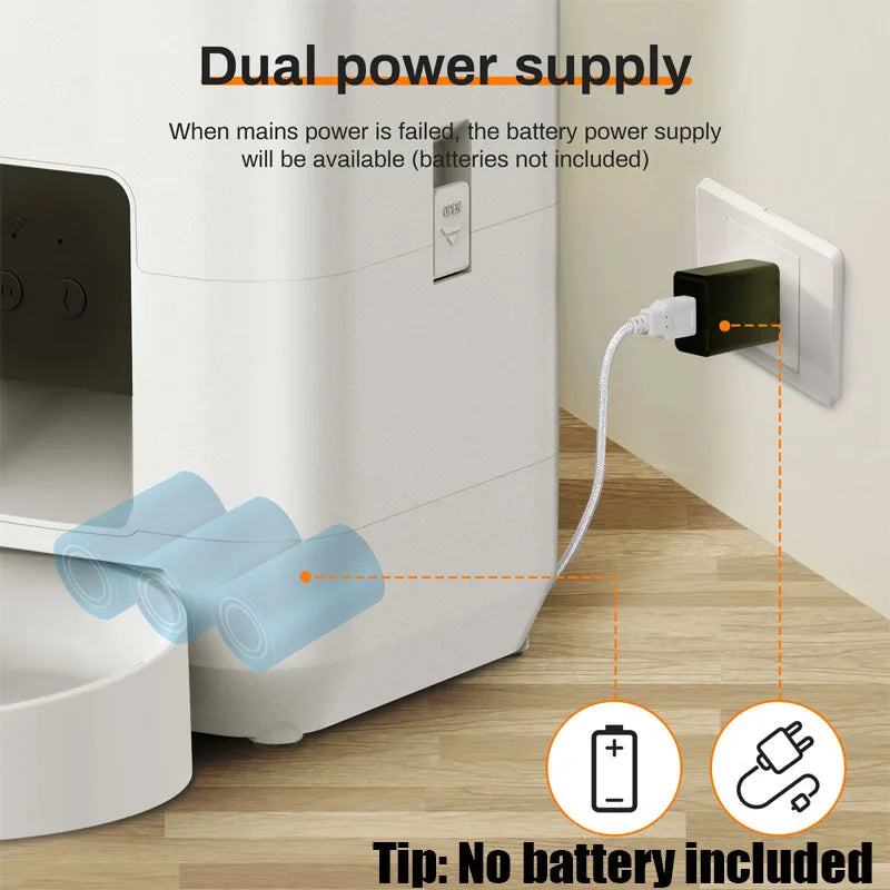 2025 New 2L Pet Feeder Intelligent Automatic Pet Feeder Wifi Application Smart Dry Food Pet Cat Bowl Dog Bowl Home Pet Supplies