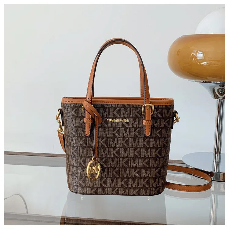 Luxury 2025 Vintage Print Bucket Bag - Premium Shoulder & Crossbody Purse with Detachable Strap, Fashion Designer Handbag
