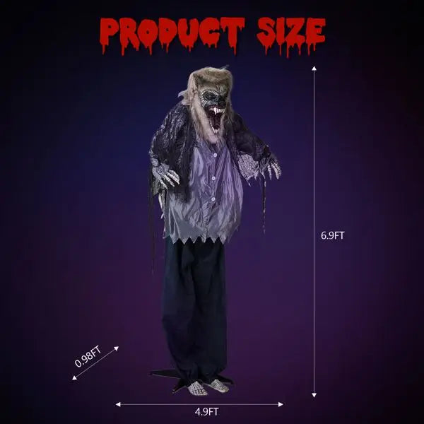 6.9ft Inflatable Werewolf Outdoor Halloween Yard Decorations Festive Holiday Decorative Element