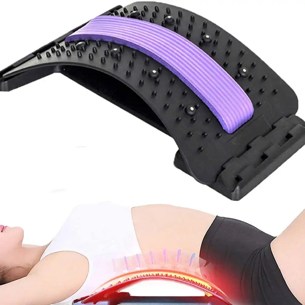 Back Stretcher Multi-Level Adjustable Massager Waist Neck Fitness Lumbar Cervical Spine Cervical Spine Support Massager Lying