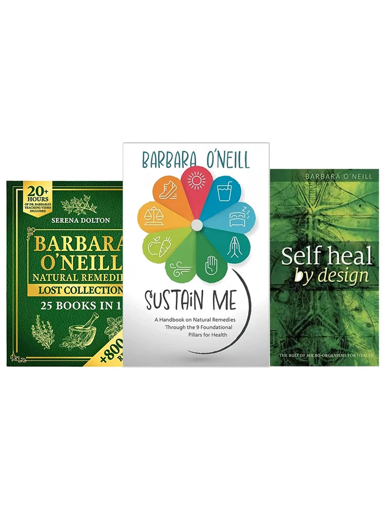 3 Books Self Heal By Design / Sustain Me /  Natural Herbal By Barbara O'neill Guide Book in English Paperback