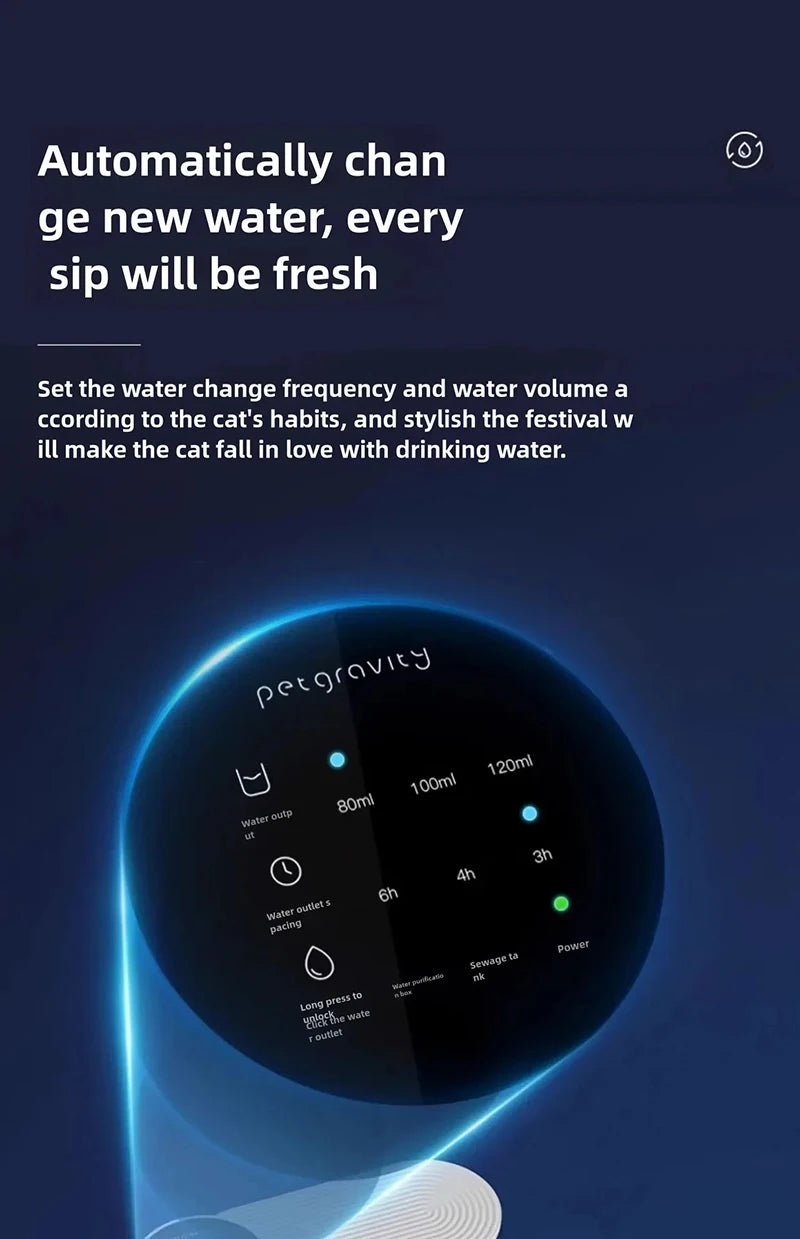 The New Smart Tipping Pet Water Dispenser Is A Rechargeable Automatic Water Dispenser Suitable For Both Cats And Dogs