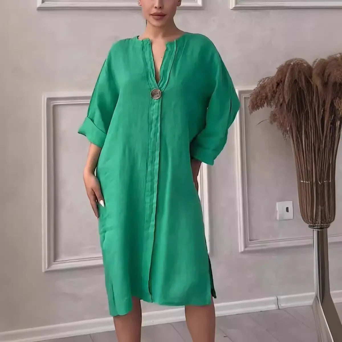 Y2k Long Sleeve Linen Maxi Dress Women Summer2024 Summer Casual Solid Color Party Loose Long Dresses Elegant Vestidos