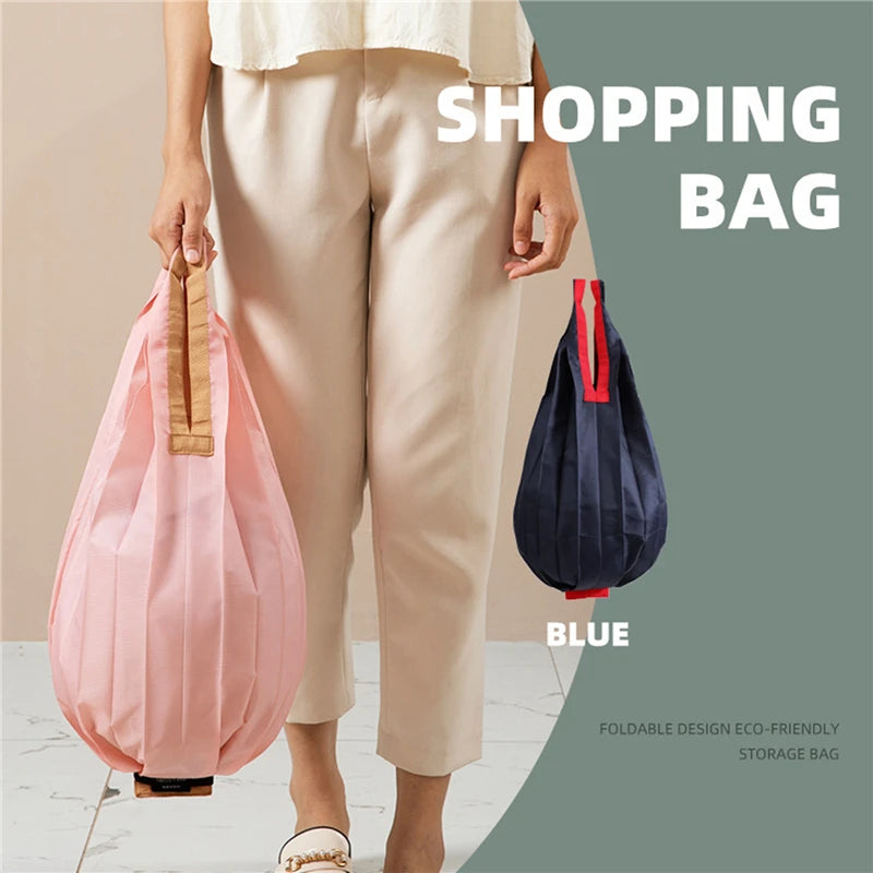 Reusable Shopping Bags Large Portable Eco-Friendly Foldable Shoulder Bag Handbag Pocket Totes Bag Folding Grocery Pouches