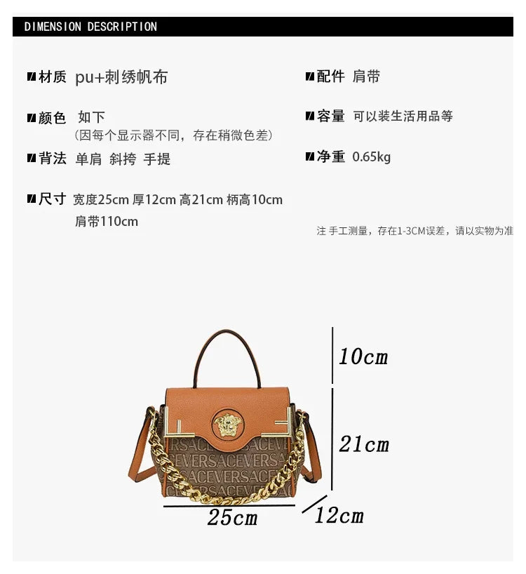 Luxury Brand Famous Designer Women Handbag Leather Shoulder Bag Crossbody Elegant Durable Accessory