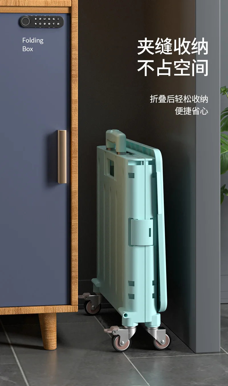 Eco-Friendly Foldable Cart - Lightweight Rolling Trolley with Telescopic Handle, for Groceries, Storage & Sustainable Shopping