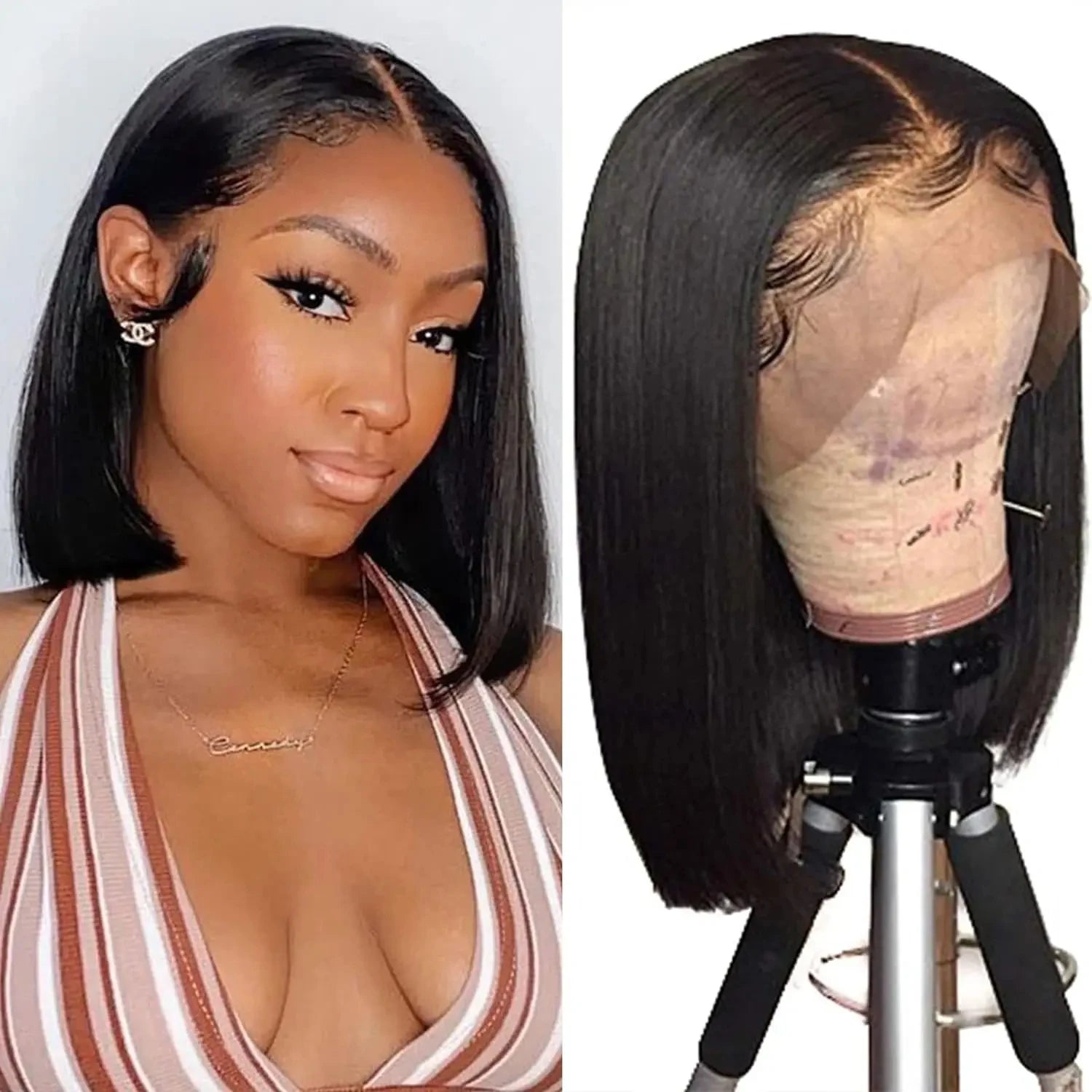Short Human Hair Wigs Bob Wig 13x4 Lace Front Human Hair Wigs For Women Wig 200Density HD Human Huamn Hair Lace Front Wig