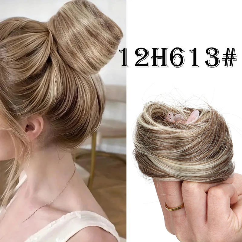 WIGSIN Synthetic Messy Dount Hair Buns Updo Chignon With Elastic Hair Exension for Women Daily Lazy Hair Accessories
