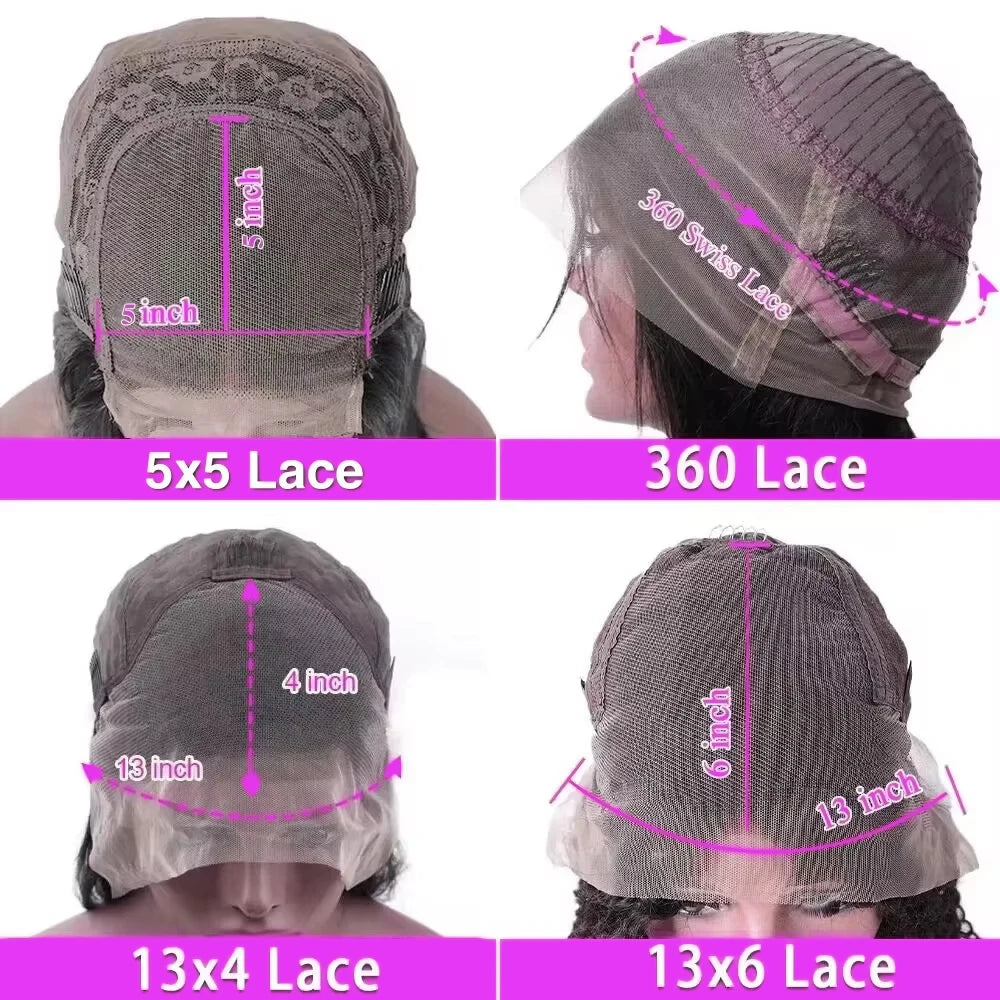 Straight Hair 42 46 Long Inch Natural Black Wig 200 Density 13x4 13x6 HD Lace Human Brazilian Frontal Pre Plucked Women Wigs