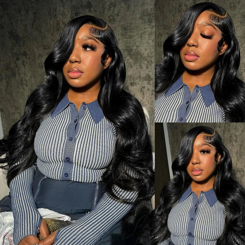 Transparent 13x4 Lace Frontal Human Hair Wigs Brazilian 13x6 Body Wave Lace Front Wig For Women PrePlucked Glueless Wig 30 Inch