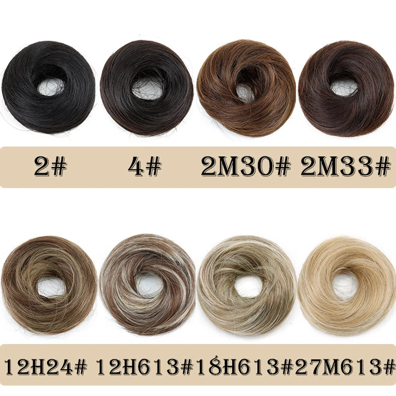 WIGSIN Synthetic Messy Dount Hair Buns Updo Chignon With Elastic Hair Exension for Women Daily Lazy Hair Accessories