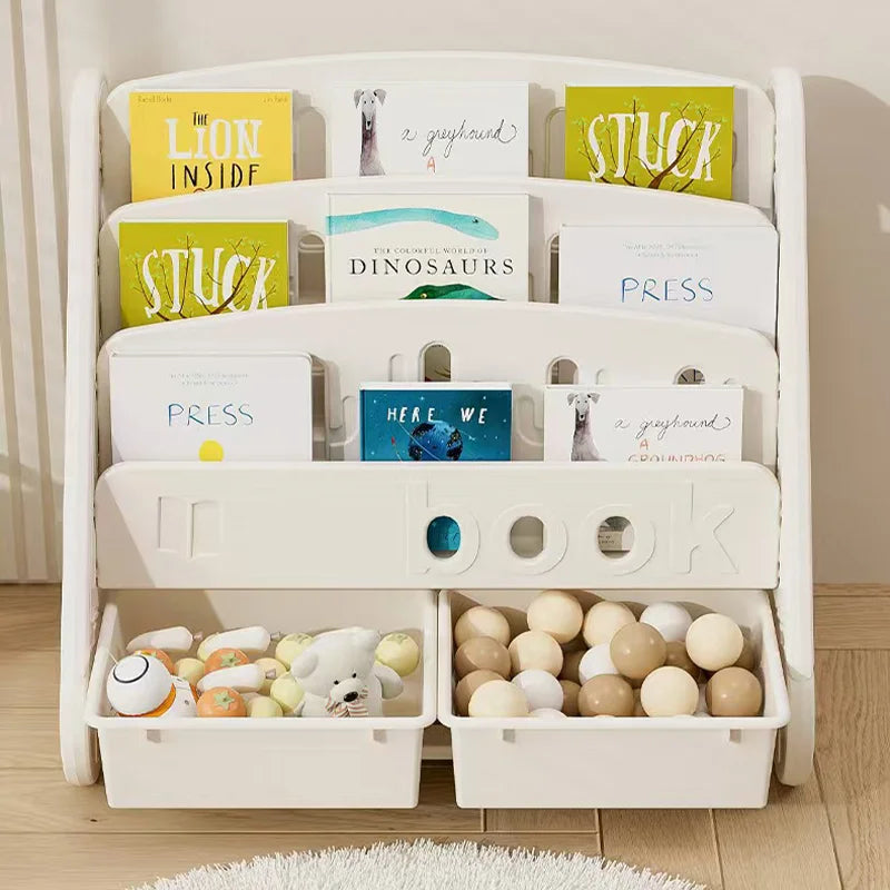 Eco-friendly Children's Bookshelf Home Bedroom Children's Picture Books Toy Storage Cabinet Snacks Sundries Organizer Rack